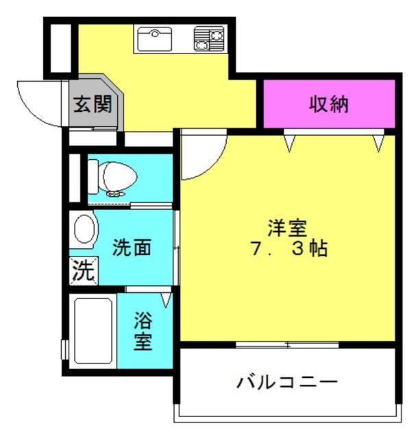 センチュリー粟津(1K/2階)の間取り写真
