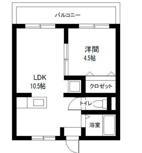 恒南コーポ(1LDK/2階)の間取り写真