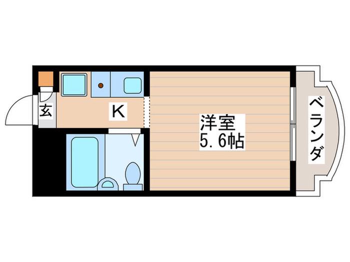 国分寺フラッツ(1K/3階)の間取り写真