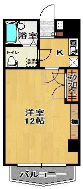 郡中アーバンタイム(1K/2階)の間取り写真