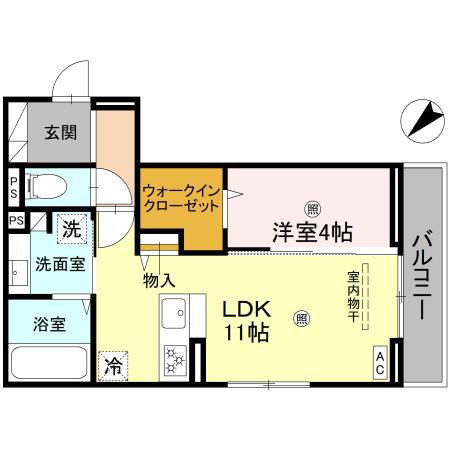 DS町坪(1LDK/2階)の間取り写真