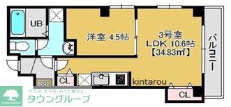 RELACHE船橋(1LDK/3階)の間取り写真