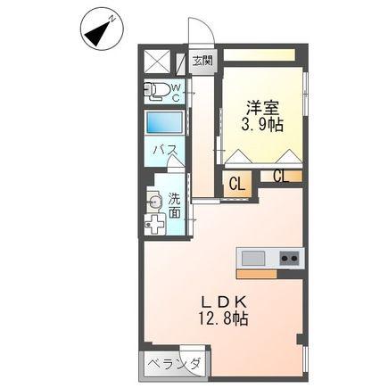 コンフォール二軒茶屋(1LDK/1階)の間取り写真