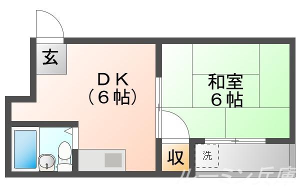 Fスタイル(1DK/2階)の間取り写真