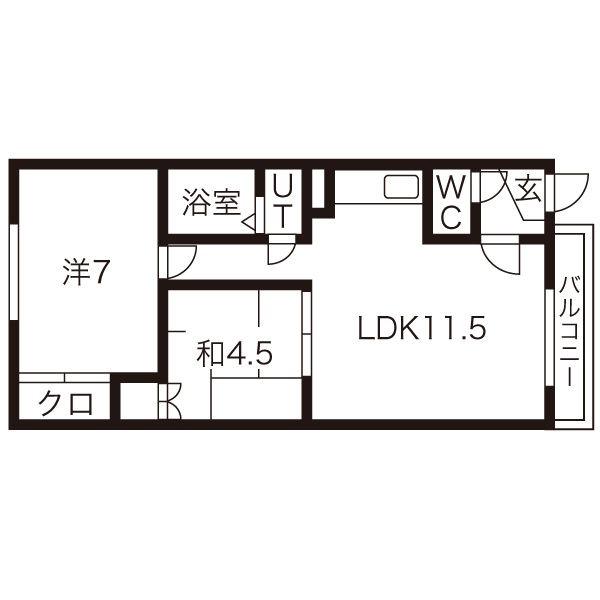 グランデール22(2LDK/3階)の間取り写真