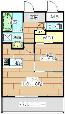 グランシェ リーエ(1LDK/2階)の間取り写真