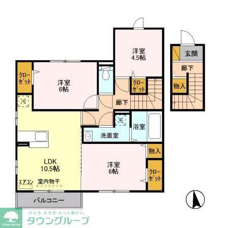 メゾンクレール(3LDK/2階)の間取り写真