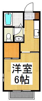 バリュージュコート(1K/2階)の間取り写真