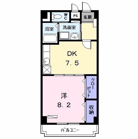 リヴィエール黄金(1DK/3階)の間取り写真