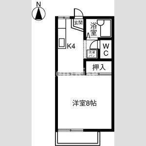 サンハイムT(1K/2階)の間取り写真