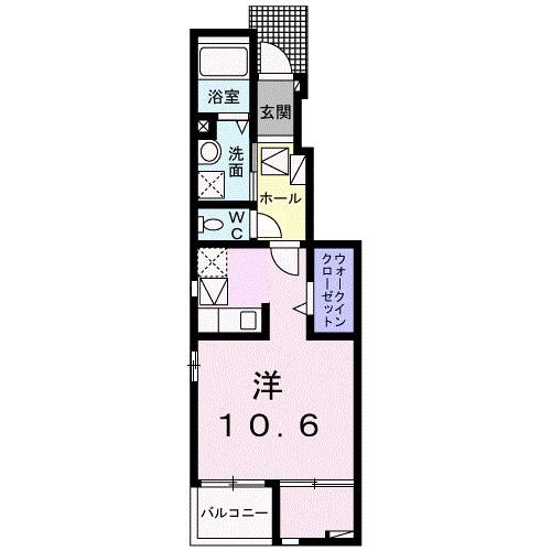 フジマーレII(ワンルーム/1階)の間取り写真