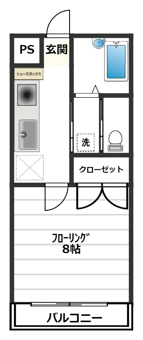 ナロージュ(1K/2階)の間取り写真