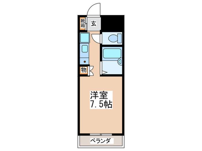 エスポワール橘(ワンルーム/2階)の間取り写真