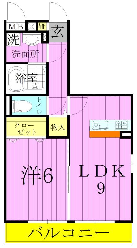セピアコート(1LDK/3階)の間取り写真