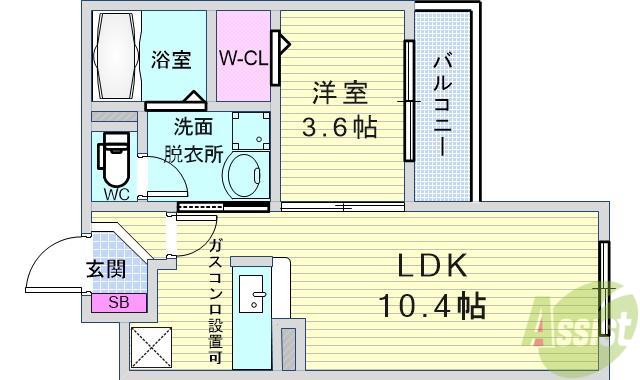 GRANDE REIZ(1LDK/5階)の間取り写真