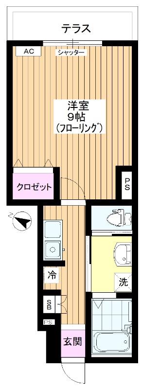 コーポにりんそう(1K/1階)の間取り写真
