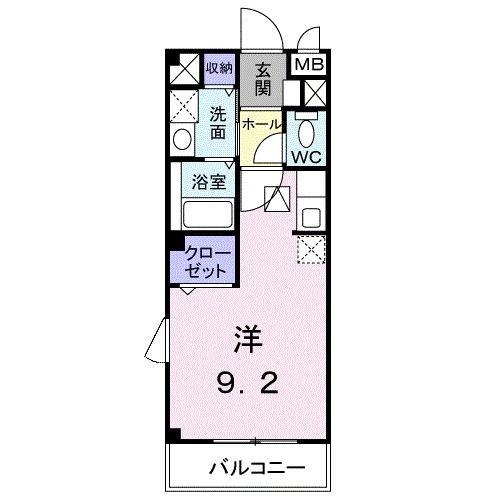 モルティ・MK(ワンルーム/2階)の間取り写真