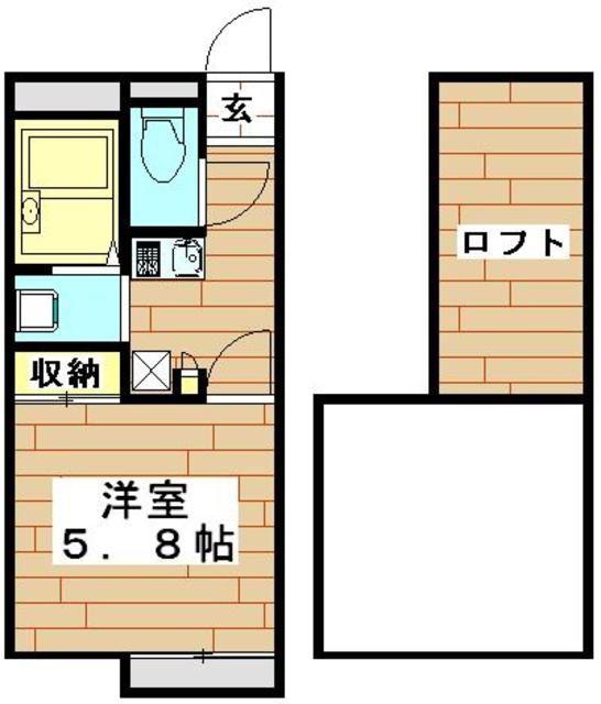 レオパレスミニョン(1K/2階)の間取り写真