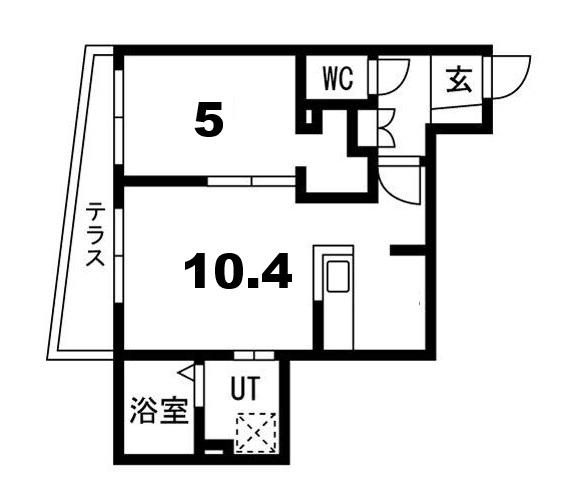 レジーナ豊里(1LDK/1階)の間取り写真