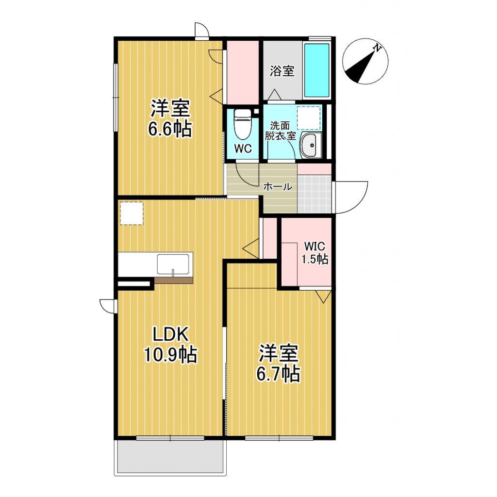 AVENIR(2LDK/1階)の間取り写真