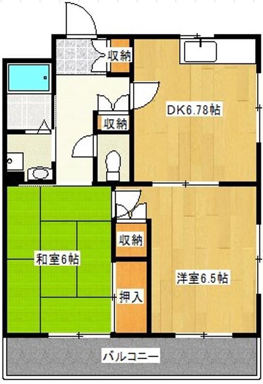 幸輝ビル(2DK/3階)の間取り写真
