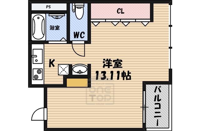 H´S FLATS(ワンルーム/2階)の間取り写真