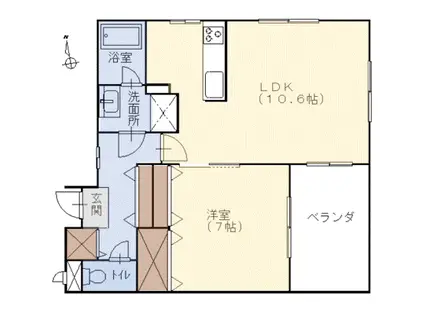 メイクスB棟(1LDK/3階)の間取り写真
