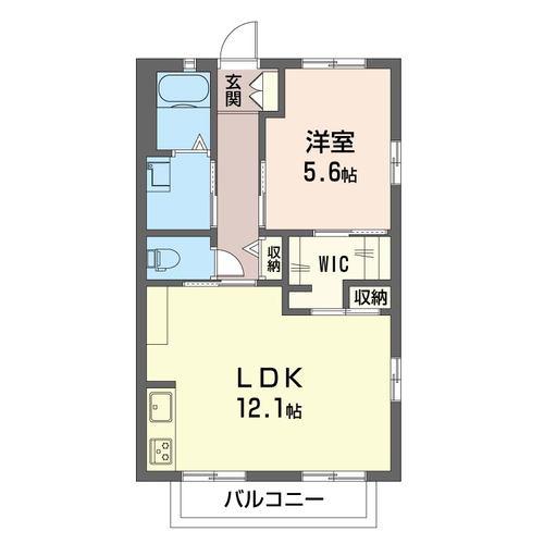 GRASSCOURT(1LDK/2階)の間取り写真