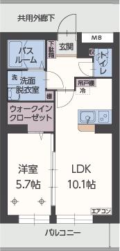 ザ・ハウス3(1LDK/1階)の間取り写真