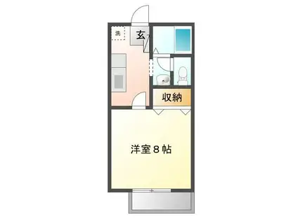 ジュネライフA(1K/2階)の間取り写真