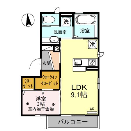 サン フェリーチェ(1LDK/3階)の間取り写真