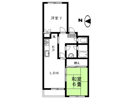 パークハイツ東中野(2LDK/3階)の間取り写真