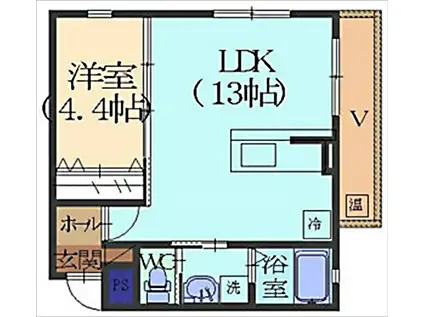 CUBE11(1LDK/3階)の間取り写真