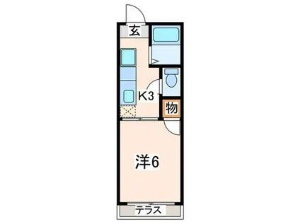 ラティーハウス松田(1K/1階)の間取り写真