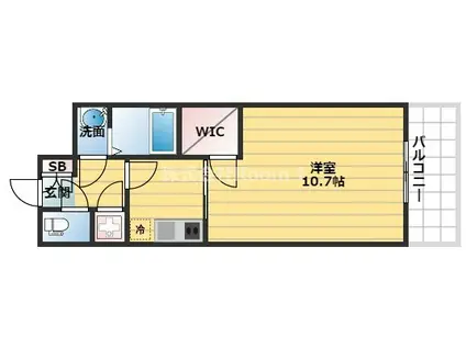 セレニテ本町エコート(1K/11階)の間取り写真