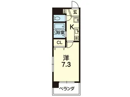 星寿島崎ビル(1K/7階)の間取り写真