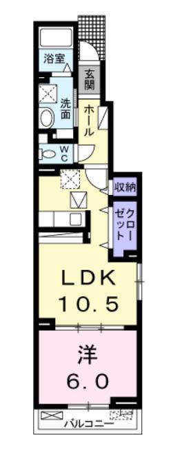 ラフォレスタコモド(1LDK/1階)の間取り写真