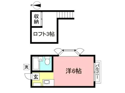 第1ジョイフルヤマ(ワンルーム/1階)の間取り写真