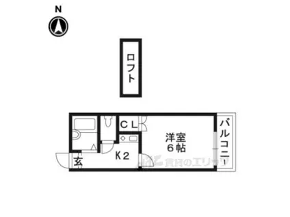 川田マンション(1K/2階)の間取り写真