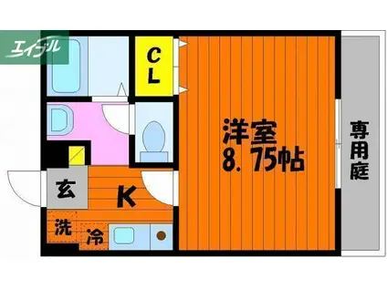 フォーシーズン冬(1K/1階)の間取り写真