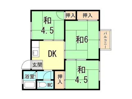 小中島2丁目文化(3DK/2階)の間取り写真