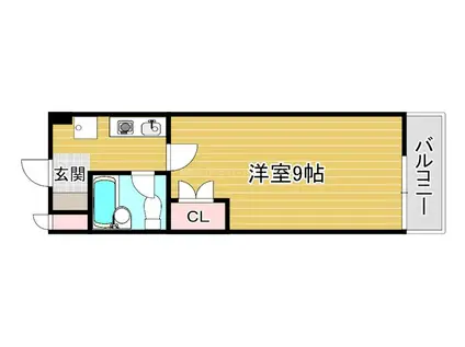 カーサソラッツオ1番館(1K/6階)の間取り写真