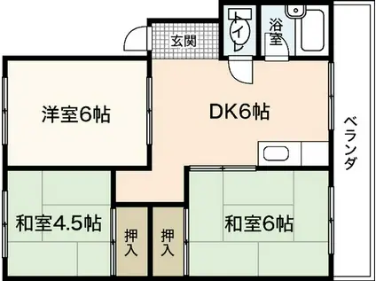 宮脇マンション(3DK/2階)の間取り写真