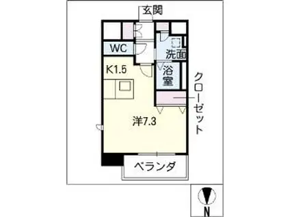 名古屋STATUON(1K/4階)の間取り写真