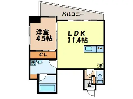 さくら坂マンション壱番館(1LDK/6階)の間取り写真