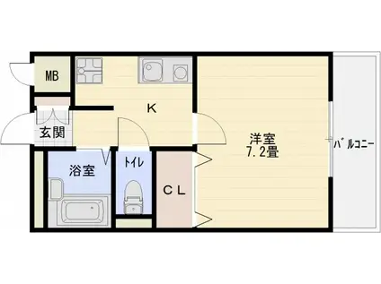 シャトー・エマー寿(1K/3階)の間取り写真