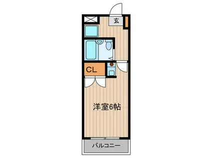 サンハイツAMIE(ワンルーム/2階)の間取り写真