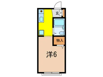 廣瀬ハイツ(ワンルーム/1階)の間取り写真