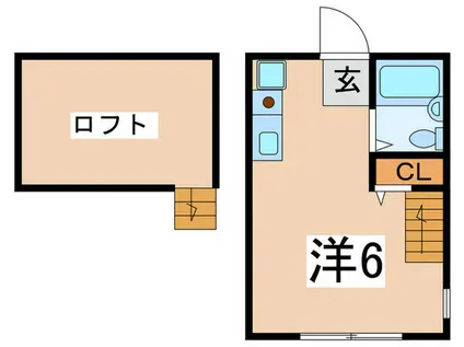 ハーミットクラブハウス栗田谷(ワンルーム/1階)の間取り写真