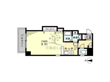 SUNSUNなんば壱番館(1K/2階)の間取り写真